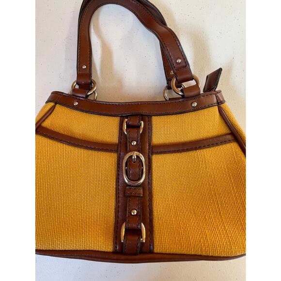 Etienne Aigner Canvas and Leather Satchel Shoulder Bag - Picture 1 of 7